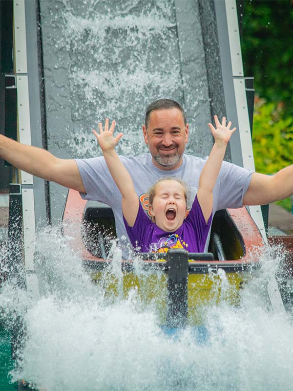 Family enjoying a last-minute Paultons Park short break