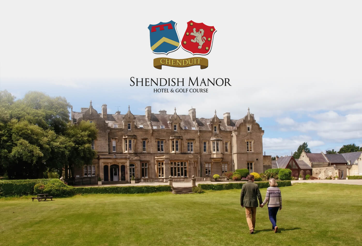 Exterior and gardens of Shendish Manor Hotel and Golf Club