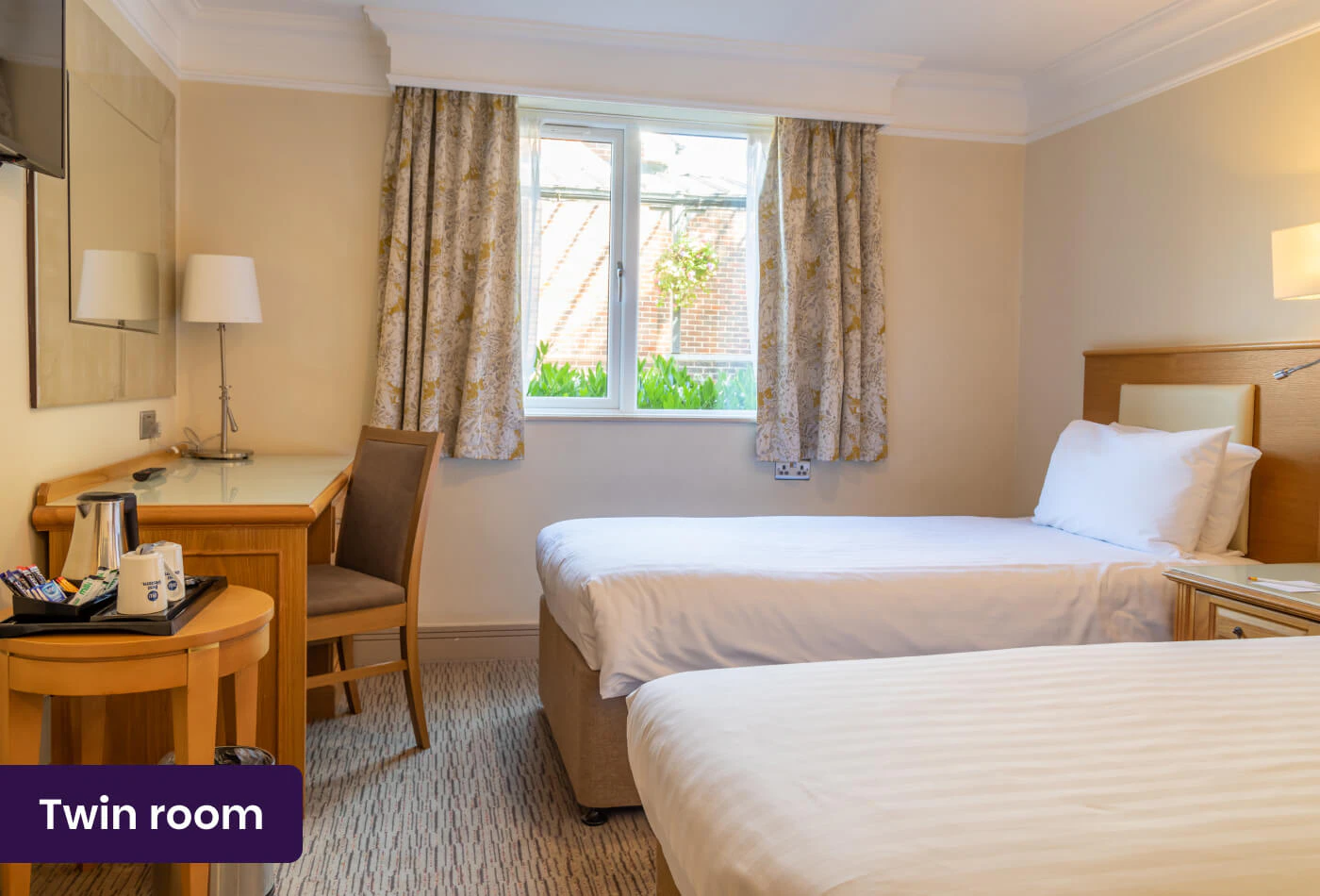 Twin room at Best Western Chilworth Manor